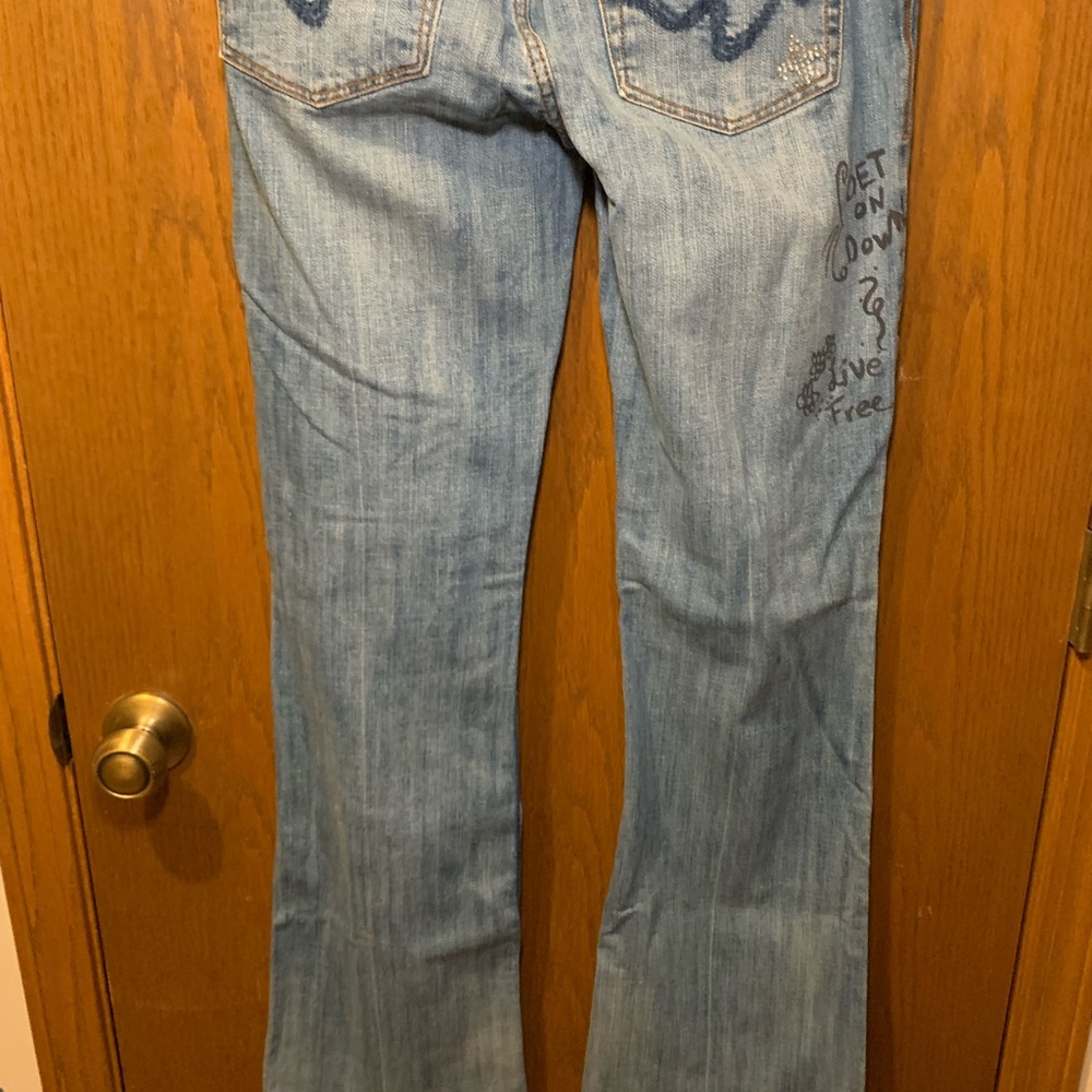 Z. Cavaricci Women’s Size 11 Embellished Graffiti Jeans Vintage Y2K - Picture 12 of 15
